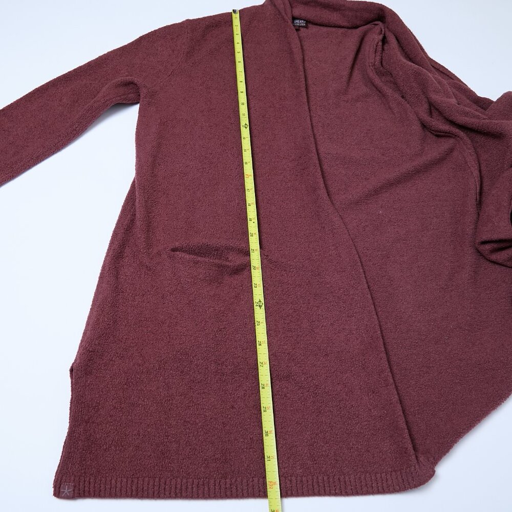 Barefoot Dreams CozyChic Lite Cardigan Maroon Long Open Front Large - Picture 7 of 7